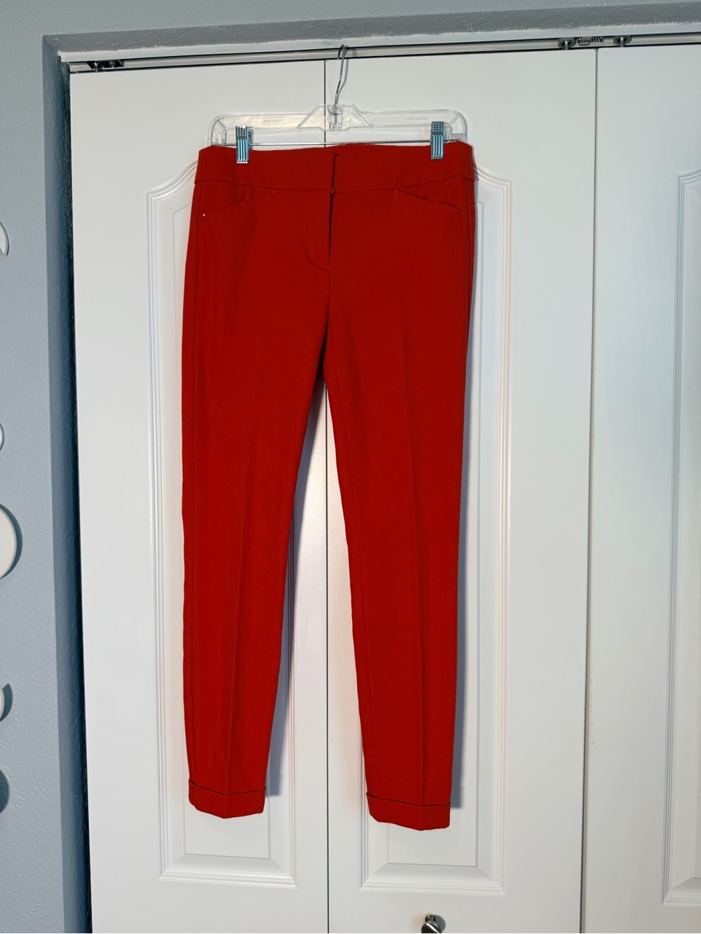 LOFT Bright Red Cropped Ponte Pants